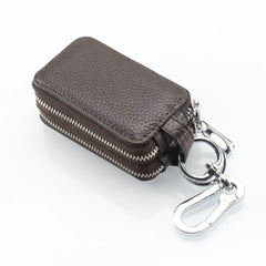 Double Zipper Leather Key Bag Universal Key Wallet