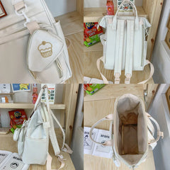 Double Zipper Women Backpack School Bags Teenage Girls Student
