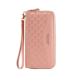 Double Zipper Pink Women Wallet High PU Leather Female Long Capacity Wallets
