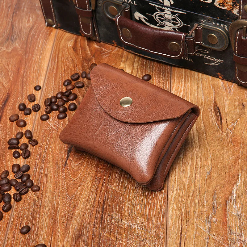 Retro Oil Wax Pocket Mini European American Style Zipper Bag