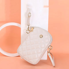 Double Zipper Women's Wallet Shoulder Mini Leather Bags Straps