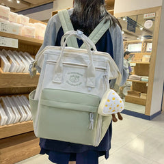 Double Zippers Women Backpack Multifunction School Bags