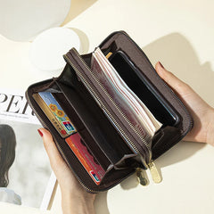 Printed Double Zipper Handbag Wallet for Women