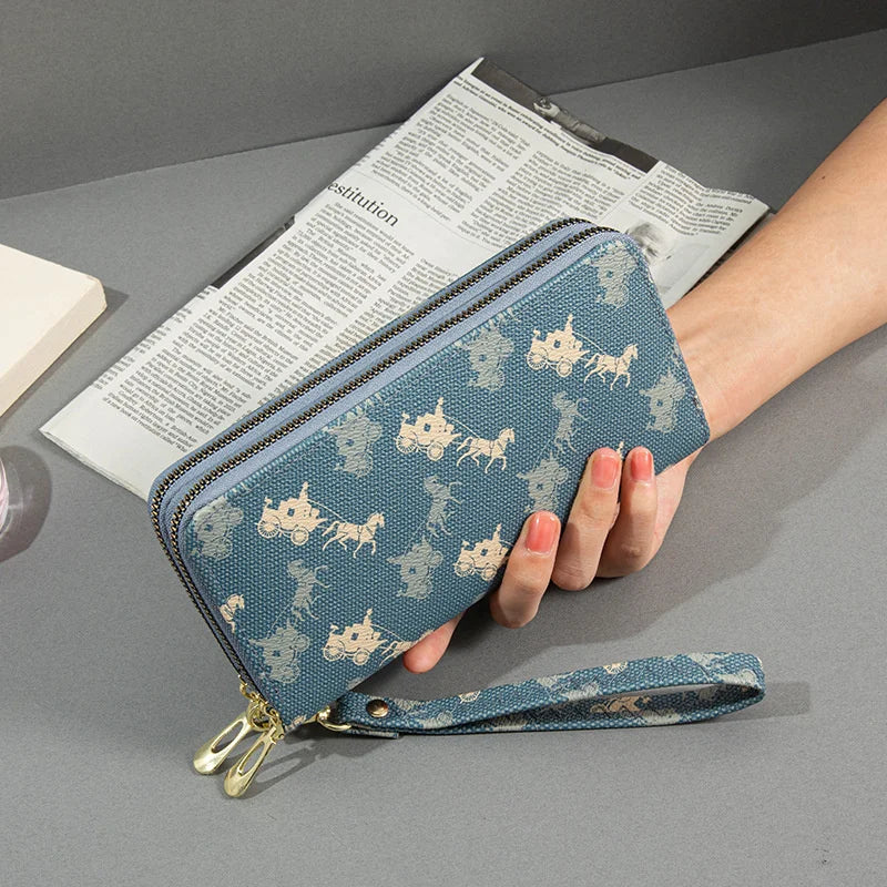 Double Zipper Wallet Women's Long High-Capacity Hand Bag
