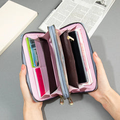 Double Zipper Wallet Women's Long High-Capacity Hand Bag