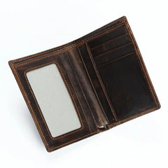 Dragon Pattern Leather Wallet Vintage Dollar Clip Cow Leather Purse