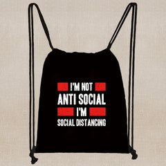 Cartoon Print Drawstring Backpack Girl Shopping Bag