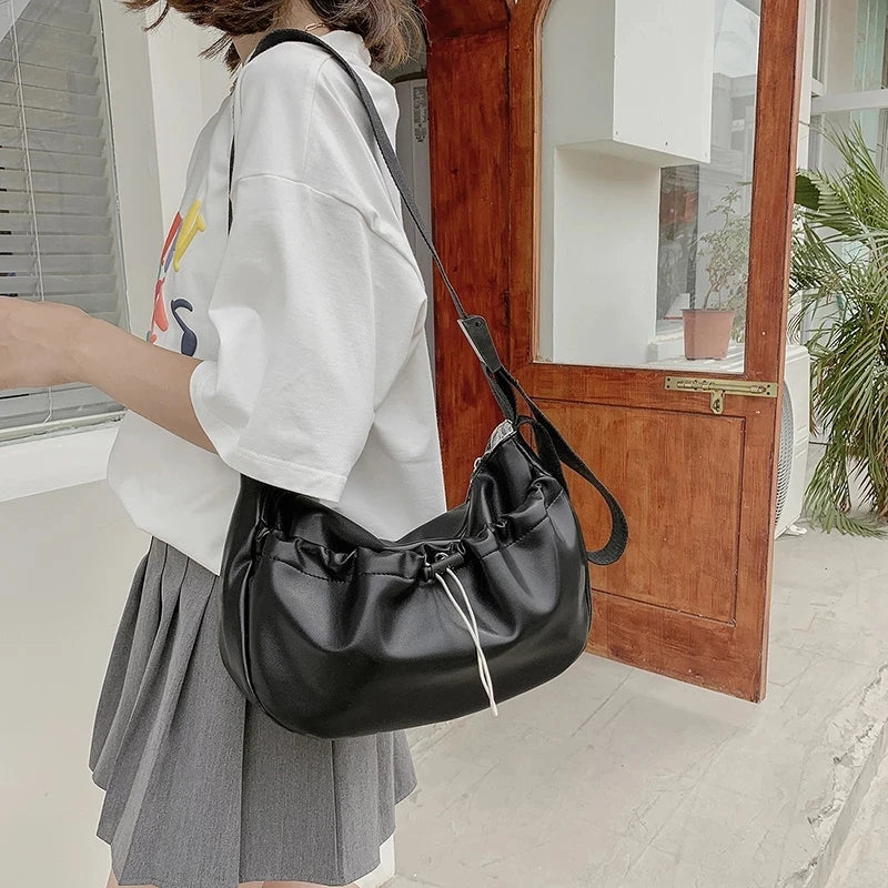 Small Green PU Leather Shoulder Bag for Women