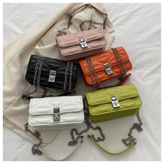 Women Chain Crossbody Bags Lock Embossing Famous High Sell Bag