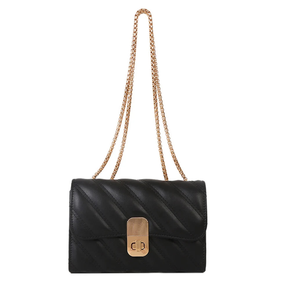 Women's Chain Crossbody Bags Stripe Square Purse