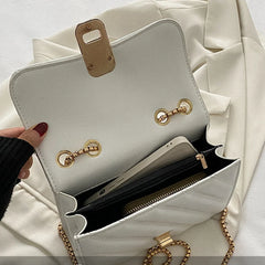 Women's Chain Crossbody Bags Stripe Square Purse