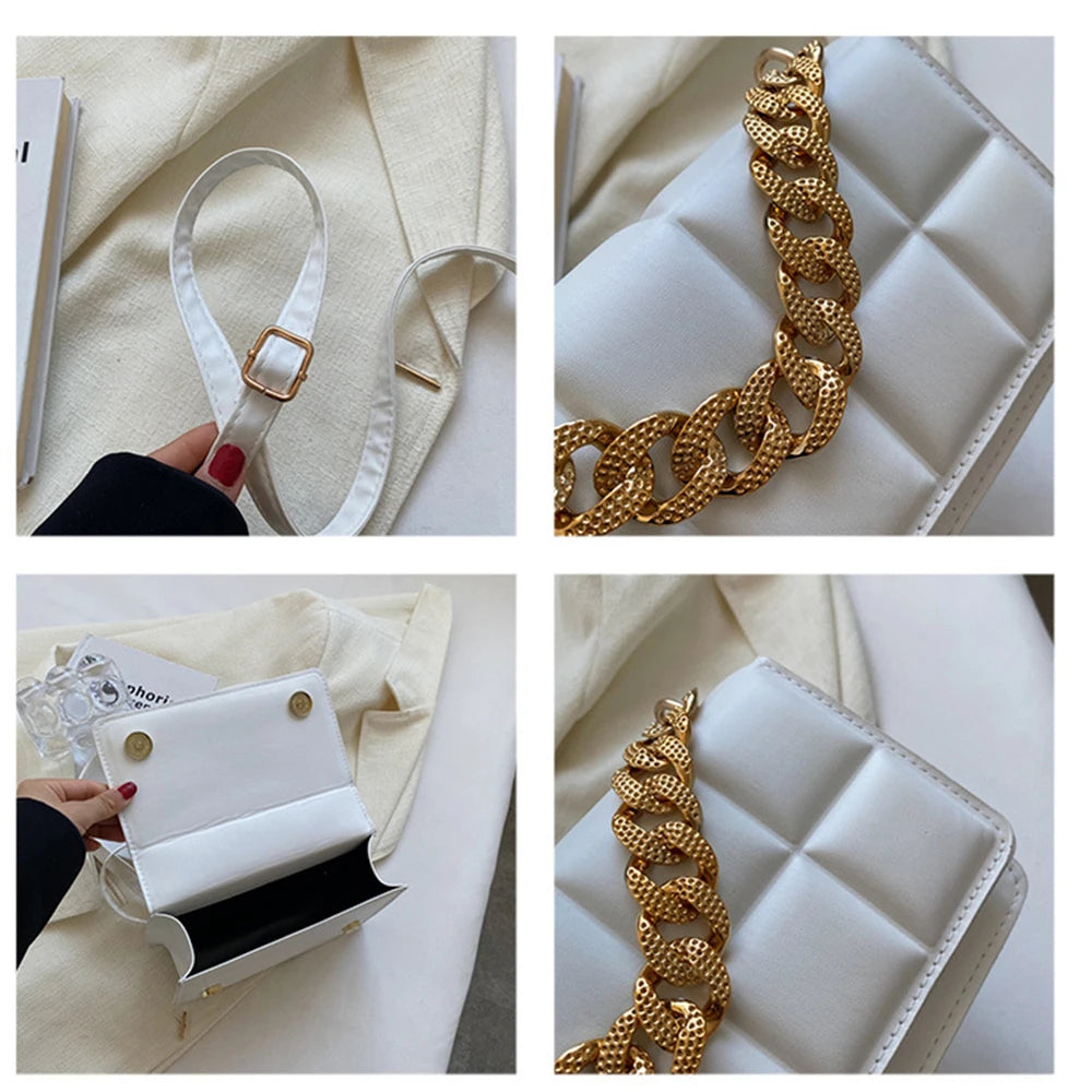 Rhombus Square Chain Shoulder Bags for Women