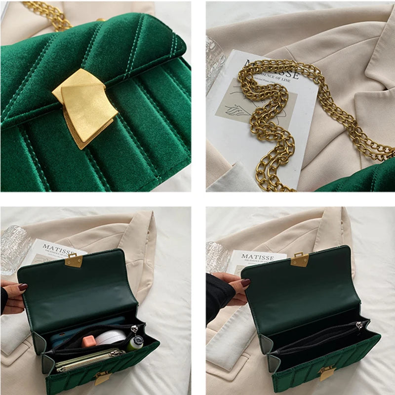 Vintage Stripe Shoulder Bag Mini Crossbody Handbag