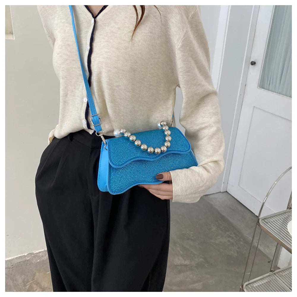 Beaded Shoulder Bags Wavy Messenger High Casual Bags