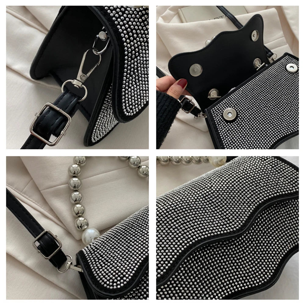 Beaded Shoulder Bags Wavy Messenger High Casual Bags