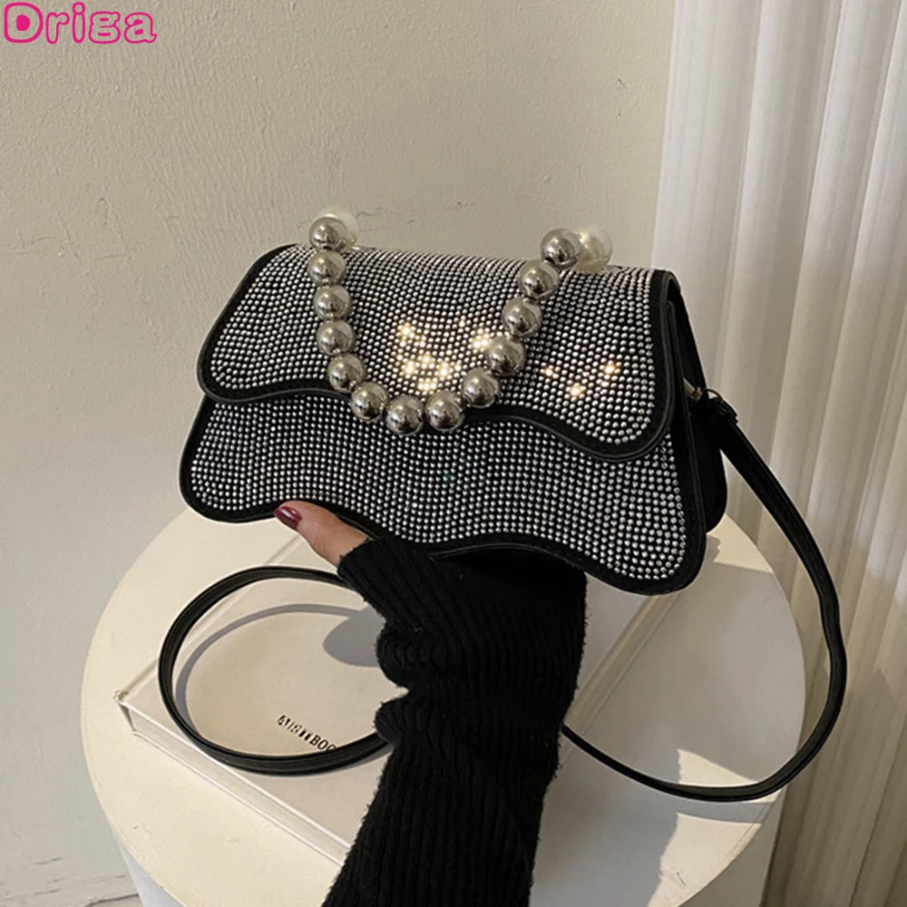 Beaded Shoulder Bags Wavy Messenger High Casual Bags