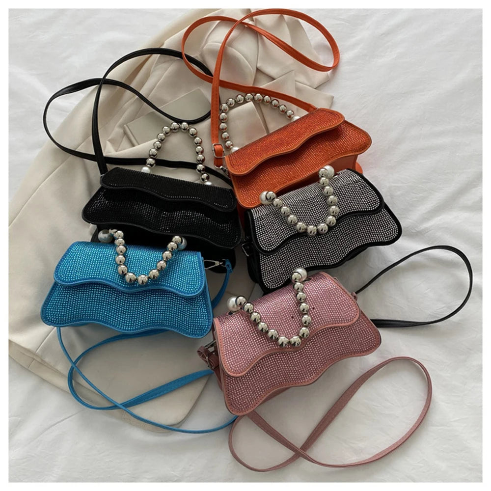 Beaded Shoulder Bags Wavy Messenger High Casual Bags