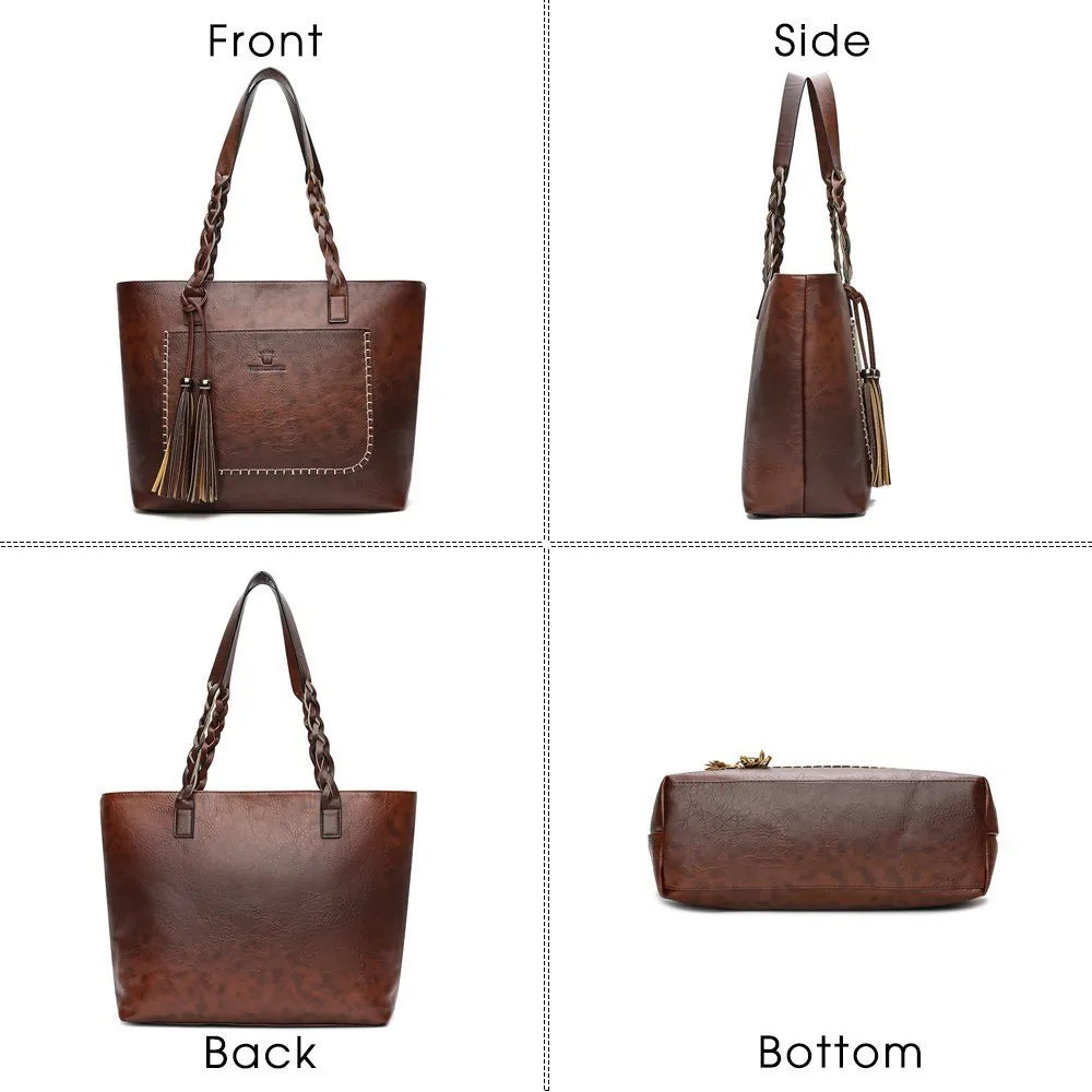 Large Capacity Shoulder Bags Women Fringe Purse Retro Tassel Handbags