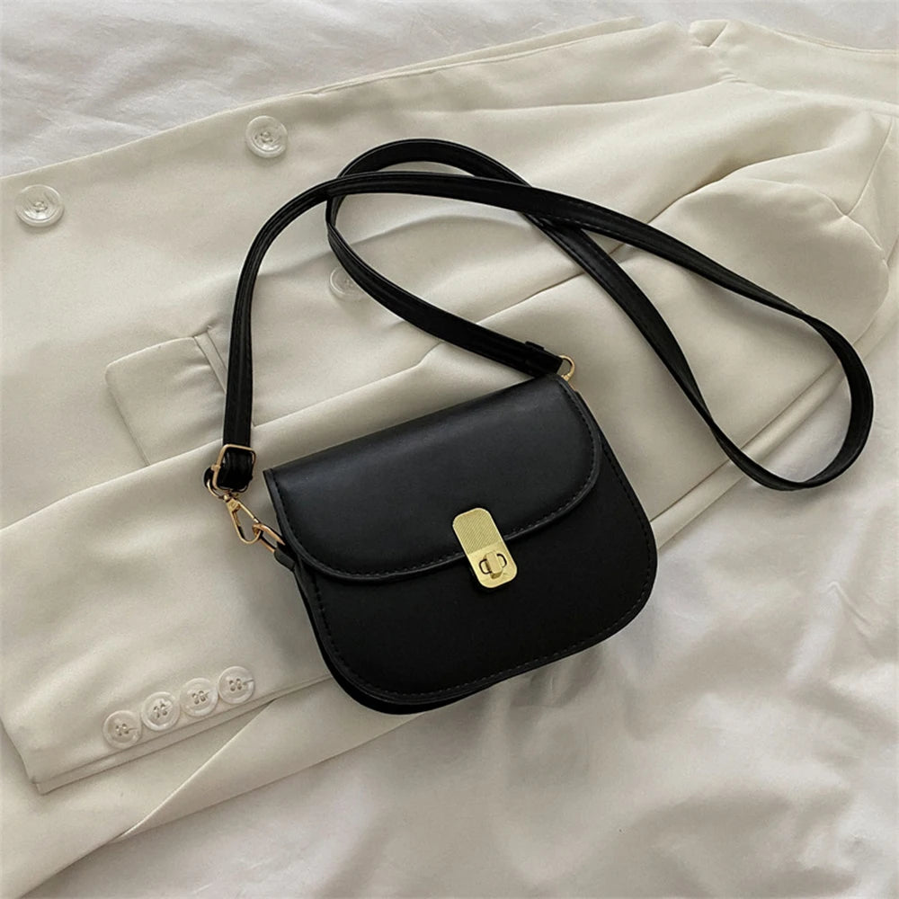 Retro Women Shoulder Bags Square Crossbody Bags Texture Solid Casual Bags
