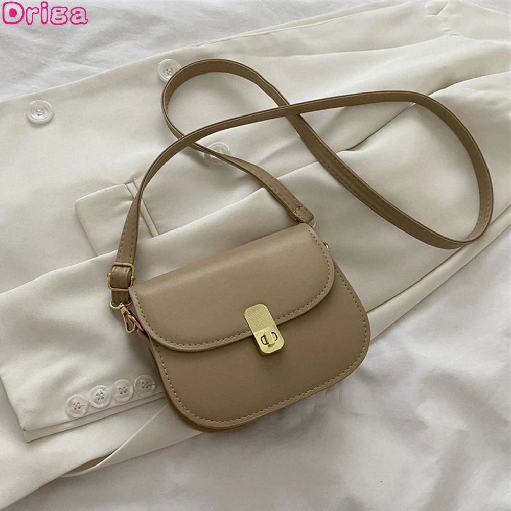 Retro Women Shoulder Bags Square Crossbody Bags Texture Solid Casual Bags