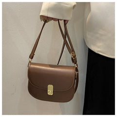 Retro Women Shoulder Bags Square Crossbody Bags Texture Solid Casual Bags