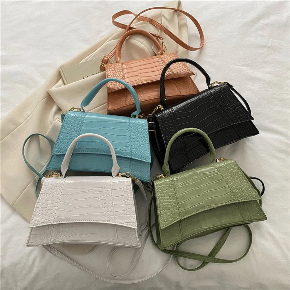 Crocodile Pattern Shoulder Bag for Women Square Messenger Bag