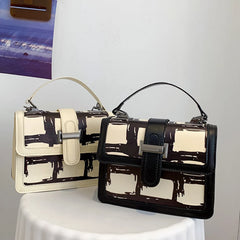 Vintage Square Handbags Shoulder Bags Pu Leather Messenger Bags