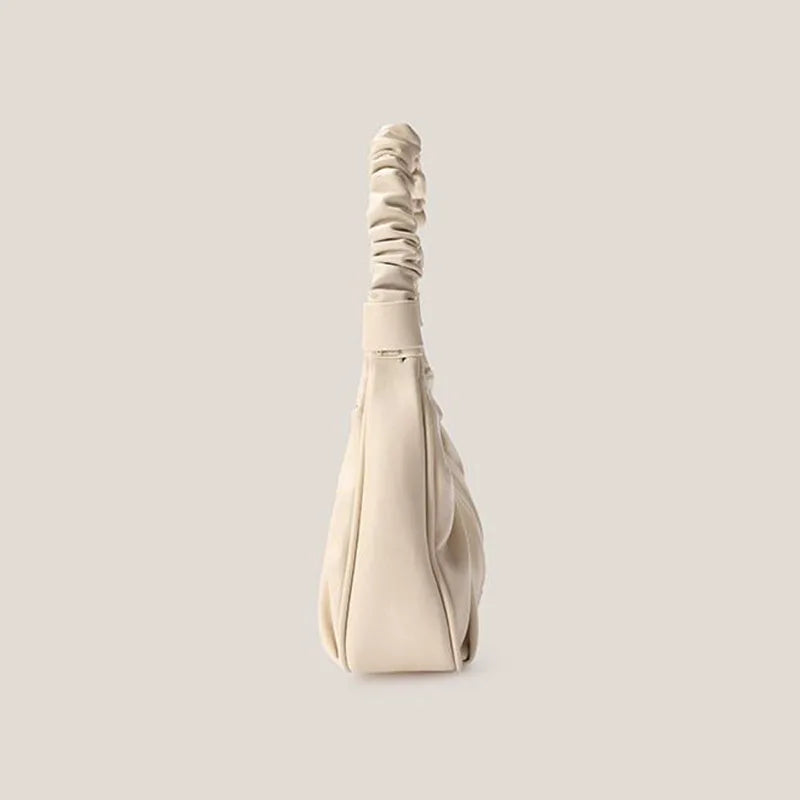 Female Underarm Bag Cloud Fold Handbags Messenger Summer Pu Leather Solid Bag