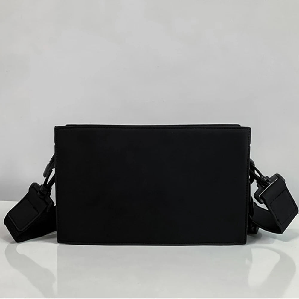 Solid Chest Shoulder Bags PU Leather Chain Waist Bags Horizontal Square Bags