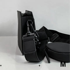 Solid Chest Shoulder Bags PU Leather Chain Waist Bags Horizontal Square Bags