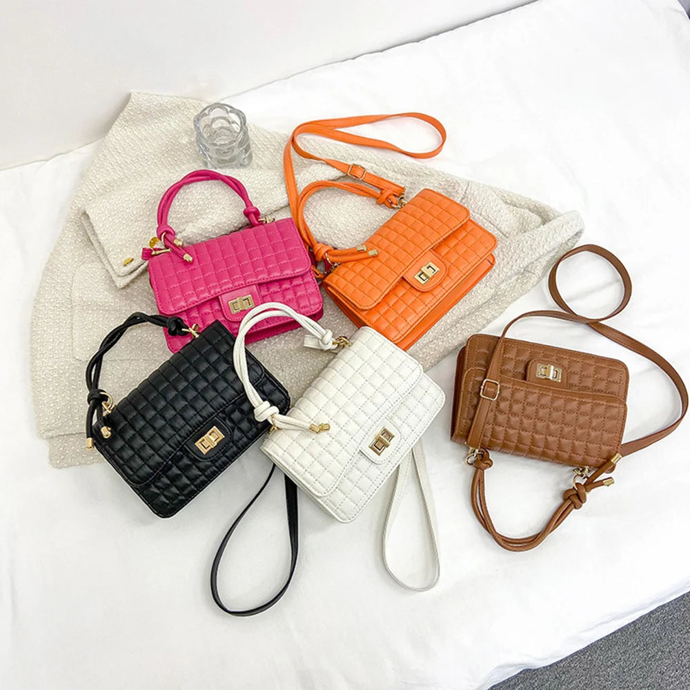 Lattice Shoulder Bags Crossbody Bags Vintage Style