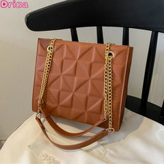 Large Capacity Women's Lozenge Shoulder Bag Casual Diamond Chain Crossbody Tote