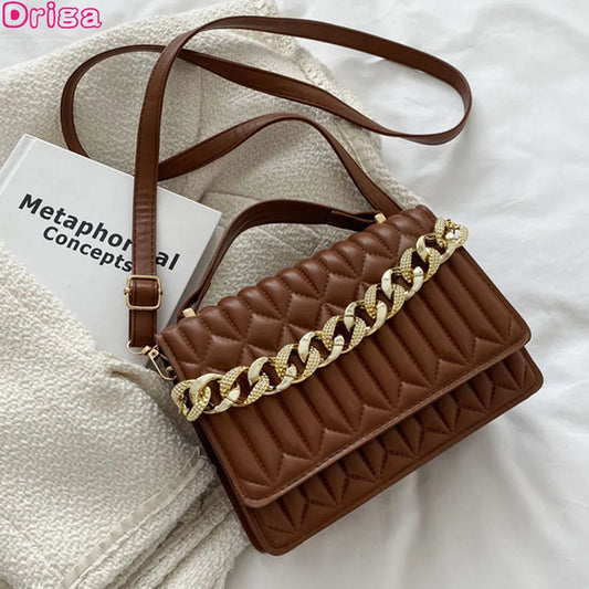 Retro Women Handbags Female Rhombus Chain Messenger Bags Square Shoulder Bags