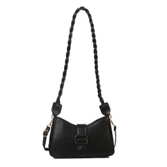 Texture Braided Handle Messenger Bag Vintage Underarm Handbag
