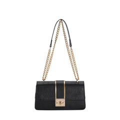 Crossbody Shoulder Bag Chain Handbag Embossing Square Design