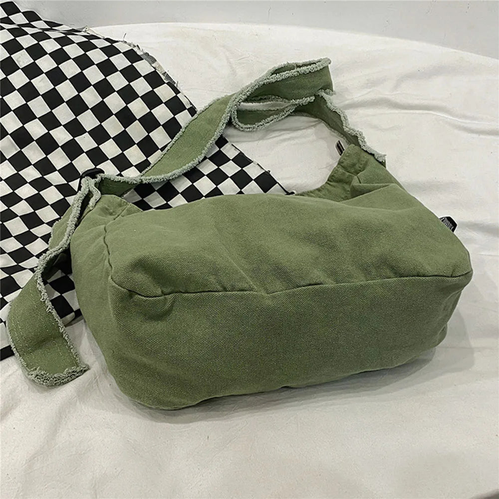 Women's Canvas Shoulder Messenger Bag, Large Capacity