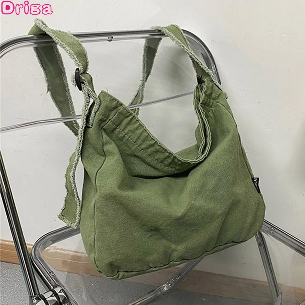 Women's Canvas Shoulder Messenger Bag, Large Capacity