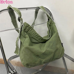 Women's Canvas Shoulder Messenger Bag, Large Capacity