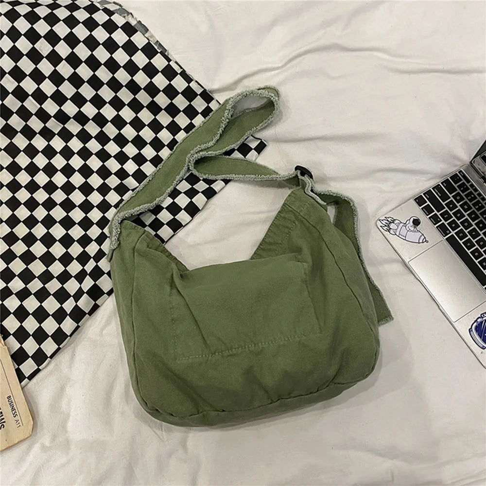 Women's Canvas Shoulder Messenger Bag, Large Capacity