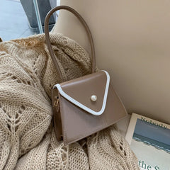 Solid Pu Leather Crossbody Bag Women Shoulder Bags Mini Square Purse Trapezoid