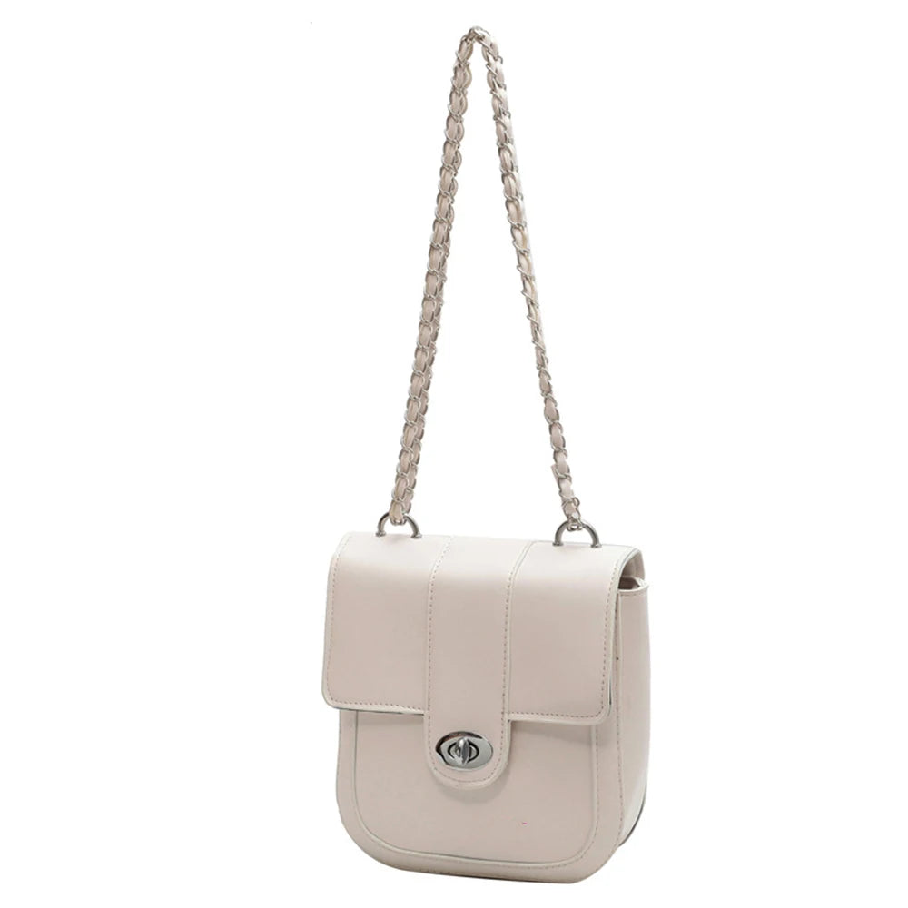 Texture Chain Square Shoulder Bags Female Messenger Bags Solid Casual B