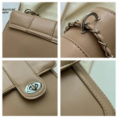 Texture Chain Square Shoulder Bags Female Messenger Bags Solid Casual B