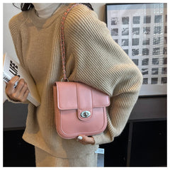 Texture Chain Square Shoulder Bags Female Messenger Bags Solid Casual B