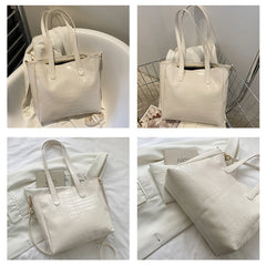 Crocodile Pattern Large Shoulder Bag for Women - Shopping & Travel Tote