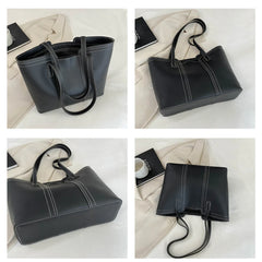 Vintage Texture Tote Handbag for Women - High-capacity Armpit Shoulder Bag