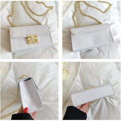 Crocodile Pattern Shoulder Bag Sweet Chain Crossbody Armpit Bag