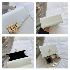 Vintage Chain Crossbody Bag Solid Texture Square Shoulder Bags