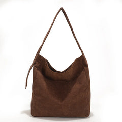 Velvet Stripe Shoulder Bag Casual Tote Bag