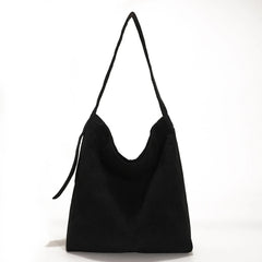 Velvet Stripe Shoulder Bag Casual Tote Bag