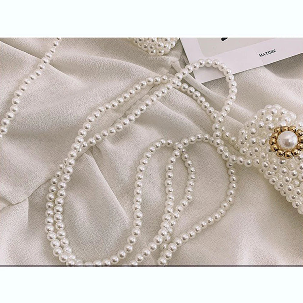 Mini Lipstick Shoulder Bag with Pearl Braided Detail